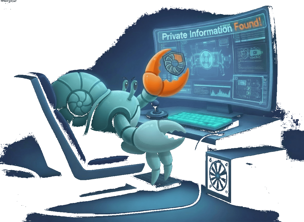 Percy the PrivacyShroud mascot at a terminal